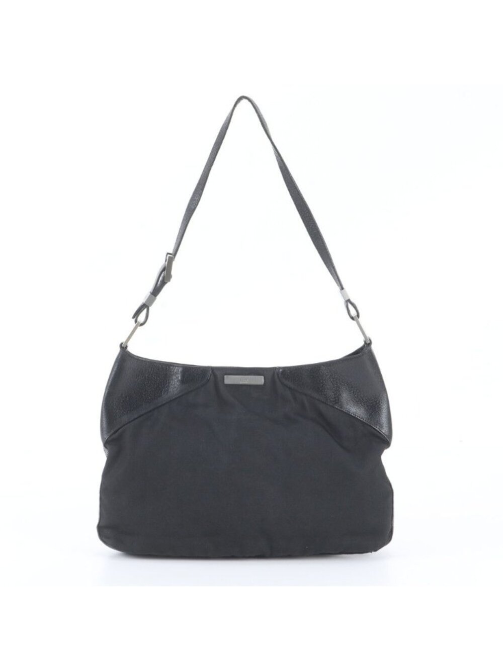 Gucci Leather Nylon Shoulder Bag Hand Black